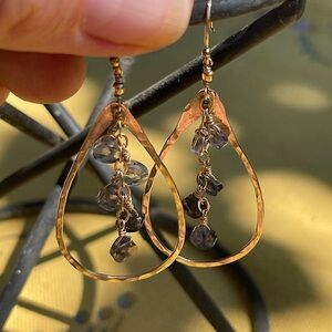 14 K gold fill and amethyst dangle earrings